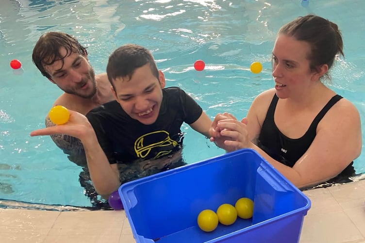 Zsombor hydrotherapy ball games.